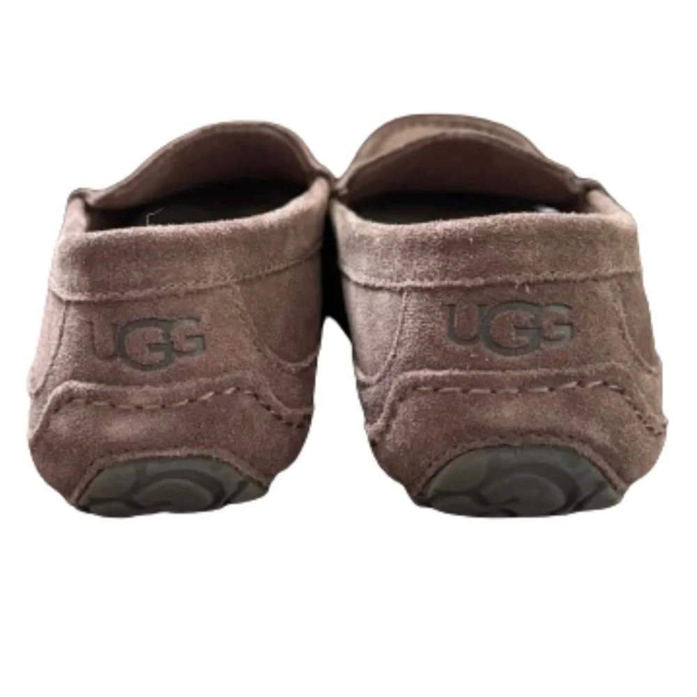UGG Alder Men’s Shearling Suede Brown Slip On Loafers Size 10